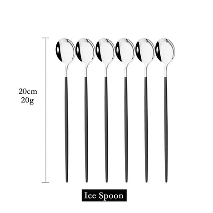 Skorter | Golden 6-piece Long Handle Spoon Set