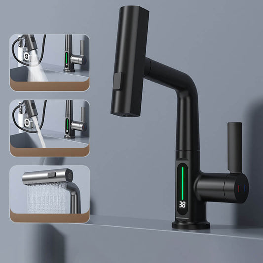 Skorter | WaterMaster Flexible LED Kitchen & Bathroom Faucet – 360° Swivel, Pull-Out Hose & 5 Spray Modes