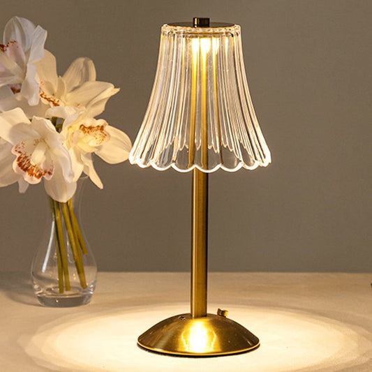 Skorter | Golden Crystal Table Lamp - Elegant Touch Controlled LED Lighting