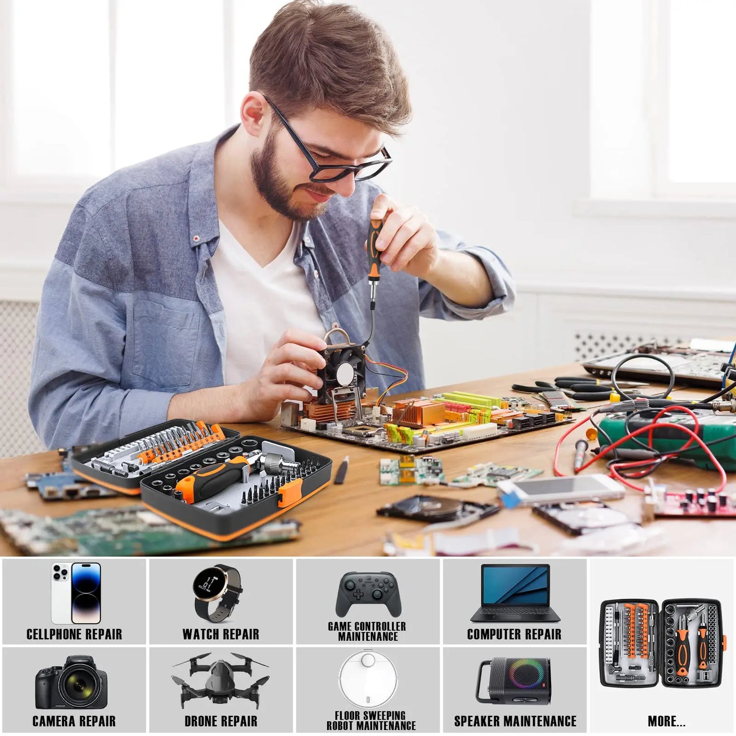 Skorter | 68-in-1 Ratchet Screwdriver Set with Magnetic Bits & Extension Rod – FortiDrive