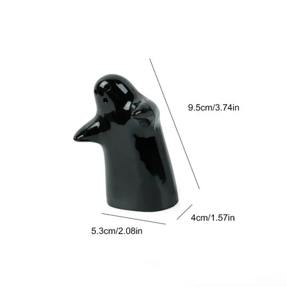 Skorter | Cute Embracing Ghosts Black and White Ceramic Salt and Pepper Mill