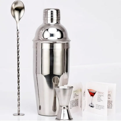 Skorter | 550 ml/750 ml Stainless Steel Cocktail Shaker Mixer Drink Bartender Set Bar Set Tools With Wine Rack Stand Tool for Birthday Gift
