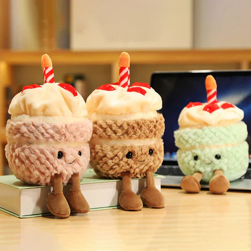 Skorter | Festive Cupcake Plush with Candle – Soft Plush Toy for Kids & Adults