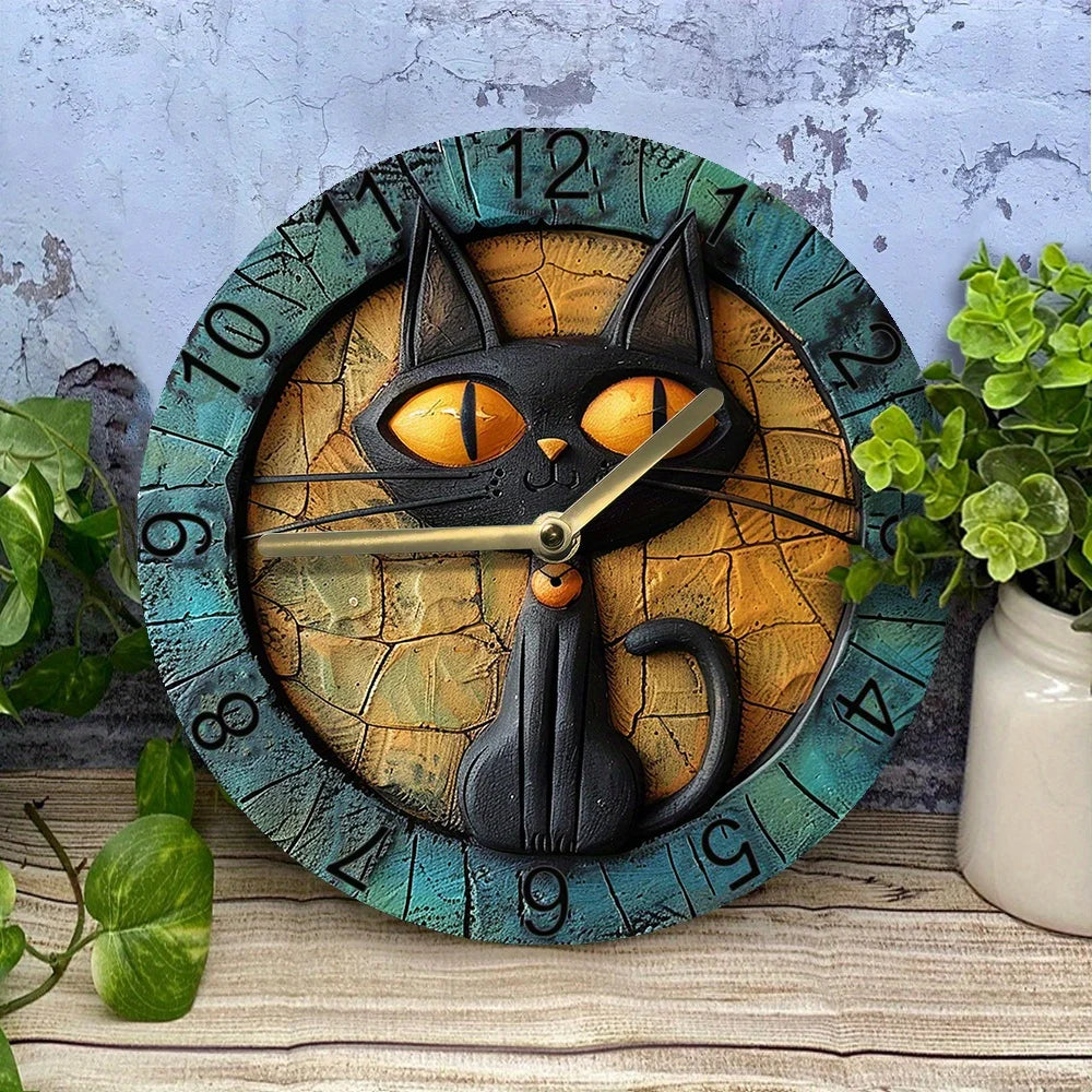 Skorter | CircleDesign - Quiet Aluminum Wall Clock with Cat Design