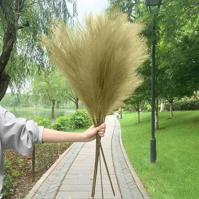 Skorter | 5 pieces 100 cm Artificial Pampas Grass Dried Flower Bouquet Wedding Party Decoration Home Room DIY Artificial Plants Decoration Supplies
