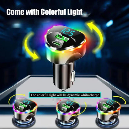 Skorter | 4-in-1 USB-C Car Charger with Voltage Monitor