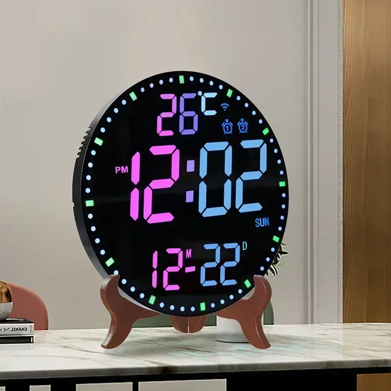Skorter | WiFiTime - LED Wall Clock with Calendar and Dual Alarm Function