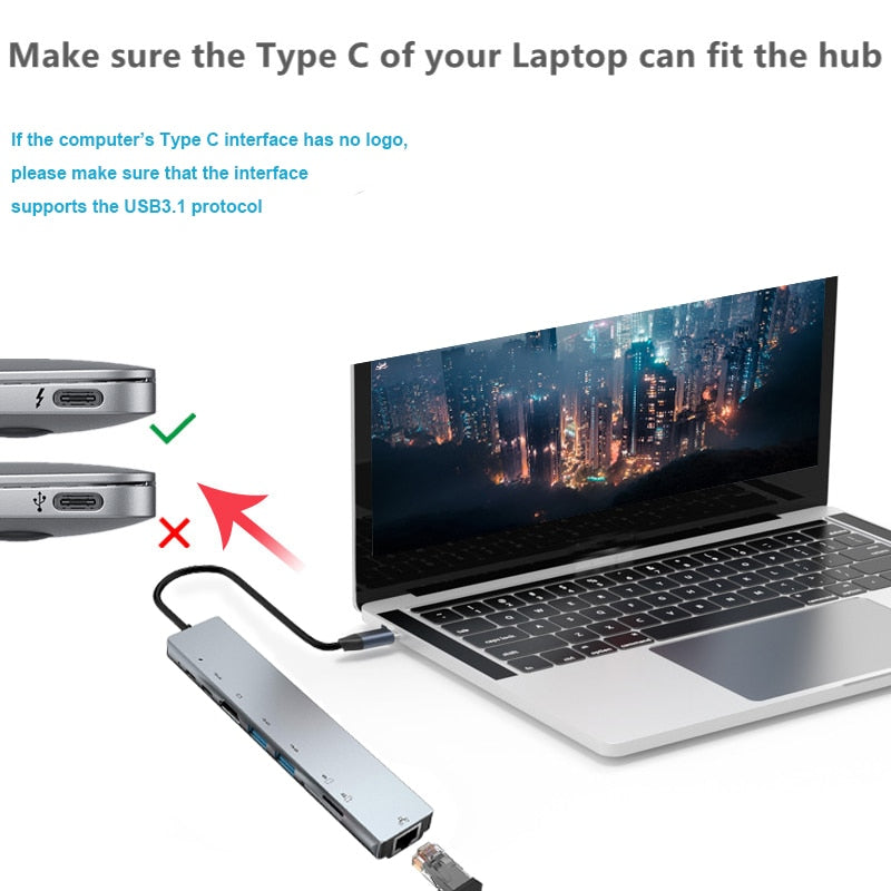 Skorter | Thunderbolt 3 USB-C Hub with HDMI, PD, SD/TF for MacBook Air M1 and iPad Pro