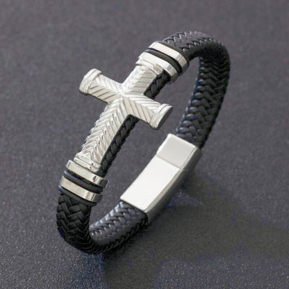 Skorter | Leather Braided Bracelet With Charms