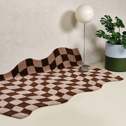 Skorter | Checkerboard Plush Bedroom Carpet