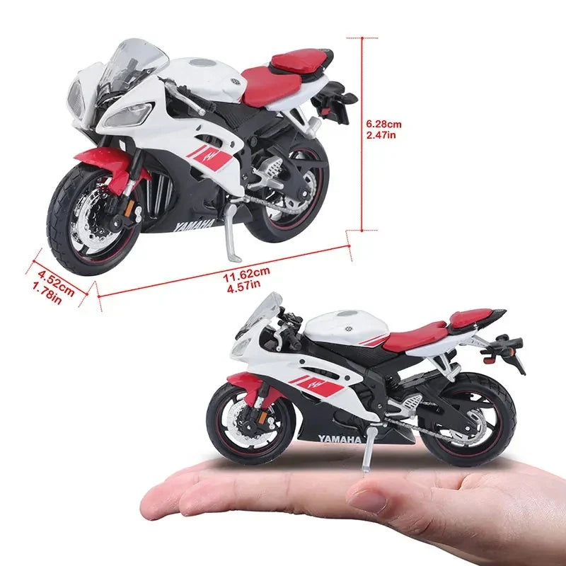 Skorter | 1:18 Scale Yamaha R6 Alloy Roller Sportbike Figures Diecasts Kids Toy Motorcycle Racing Model Replicas Collector's Gift for Boys