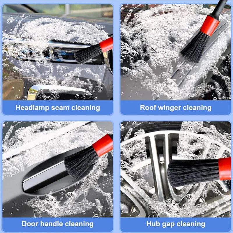 Skorter | 17-Piece Car Detailing Brush Set - Cleaning Tools for Air Vents / Rims
