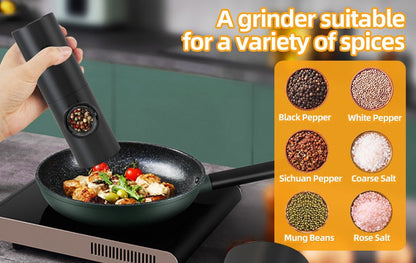Skorter | Electric automatic pepper and salt mill with LED light and adjustable grind - Perfect for the kitchen or the restaurant