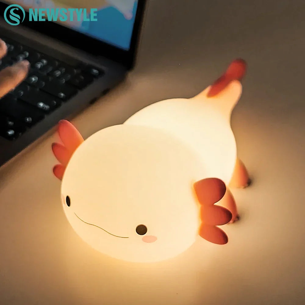 Skorter | Axolotl Silicone Night Light - Touch Table Lamp