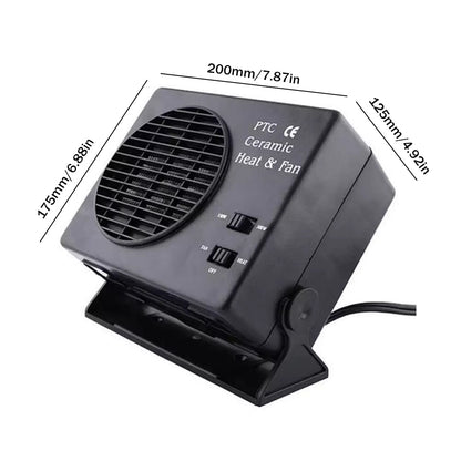 Skorter | 12V Ceramic Car Heater | 150W-300W Portable Fan with Automatic Thermostat for Winter Use in Vehicles