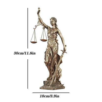 Skorter | ERMAKOVA European antique bronze Greek goddess of justice statue Fair Angels resin sculpture ornaments desktop home decoration gift
