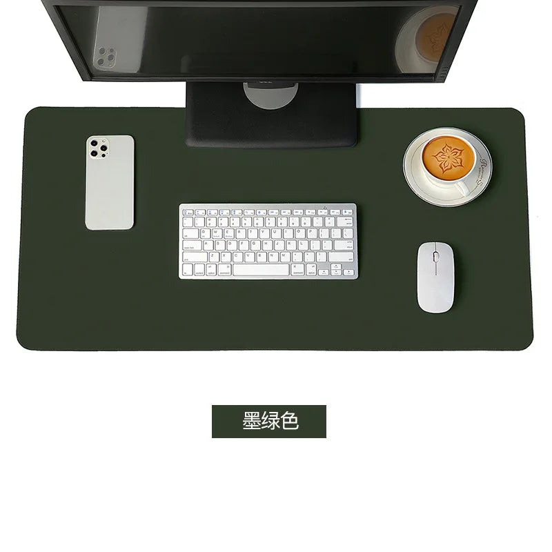 Skorter | Large White Waterproof PU Leather Mouse Pad - Non-Slip Gaming Desk Mat