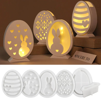 Skorter | Cute Rabbit Silicone Mold for DIY Easter Bunny LED Night Light