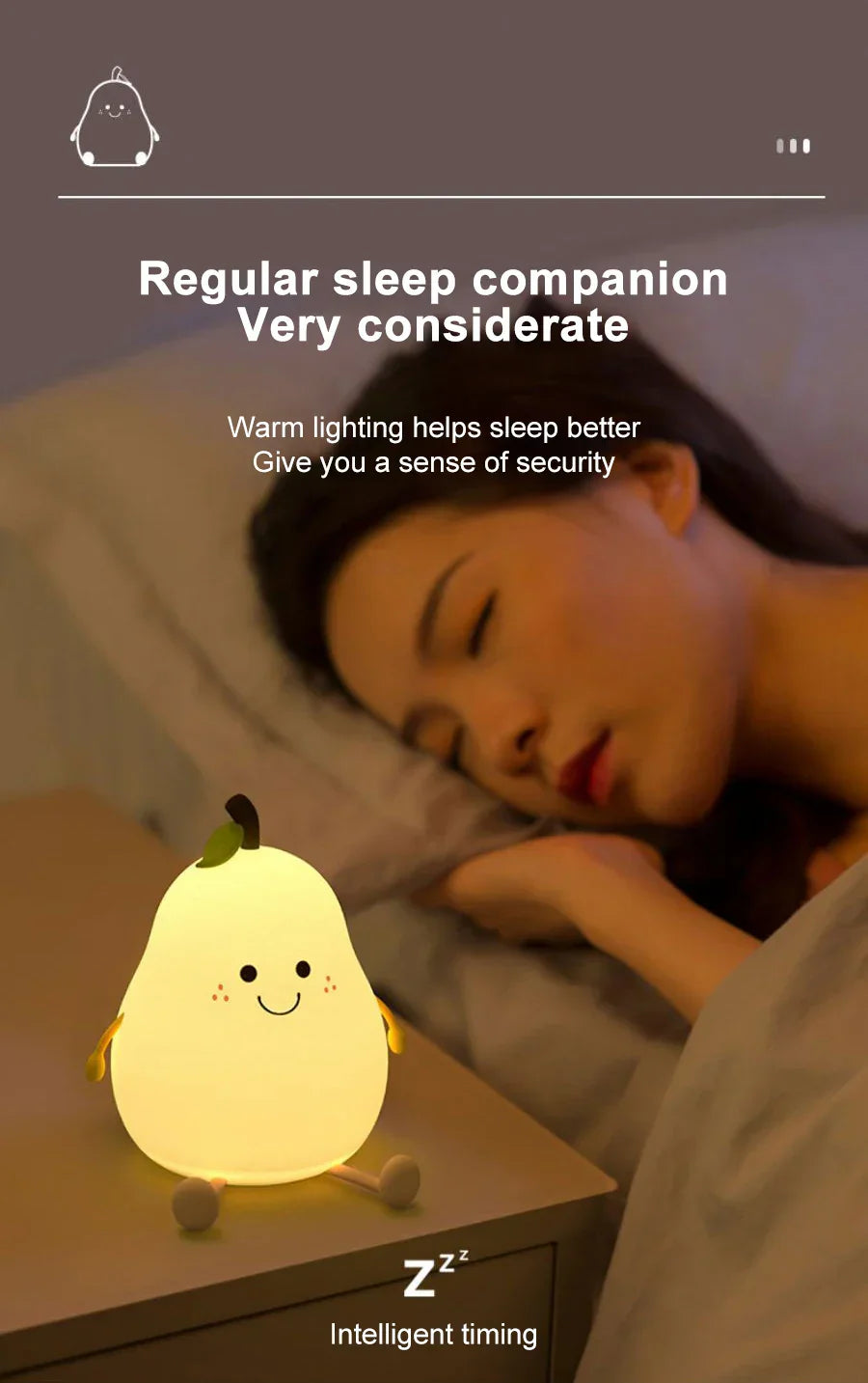 Skorter | Pear Night Light - 7-colors Dimming Touch Lamp