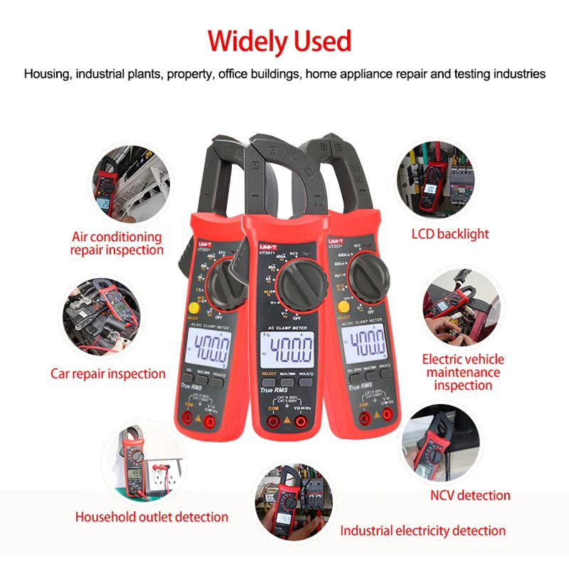 Skorter | UNI-T UT202A+/UT204+ Digital Clamp Meter - AC/DC Voltage, True RMS
