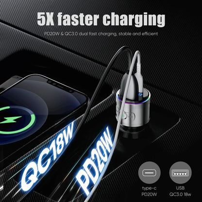 Skorter | Bluetooth 5.3 FM Transmitter with PD 20W & QC3.0 Charger