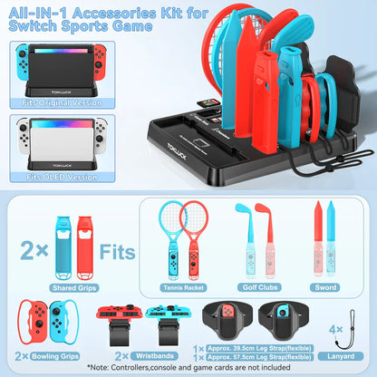 Skorter | All-in-One Sports Game Accessories Kit for Switch/Switch Storage Stand Set