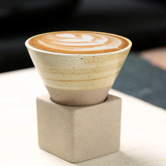 Skorter | Japanese coffee cup with saucer, 1 piece, retro ceramic tea cup, mug, latte, espresso, pull0, flower cappuccino, new ceramic cup, 100 ml/3.5 oz