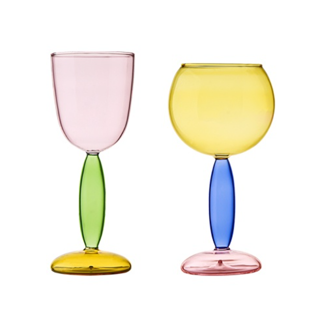 Skorter | Borosilicate 3-Color Glassware - Wine Glass