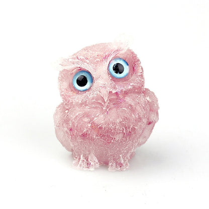 Skorter | Natural Crystal Owl Figurine: Handmade Collector's Item