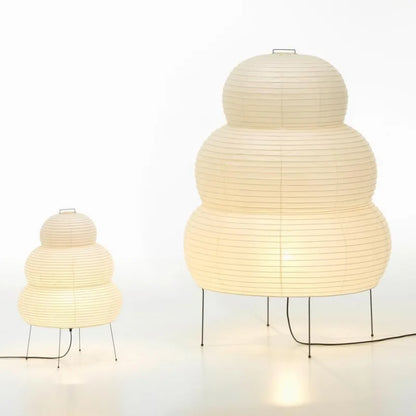 Skorter | Japanese Wabi-Sabi tripod floor lamp bedroom nightstand living room dining room study loft decor desk lamp white rice paper table lamp