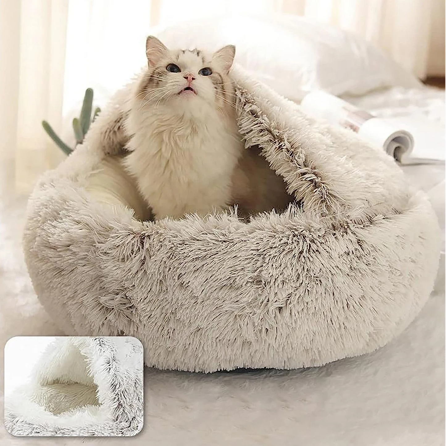 Skorter | Cozy Cave Pet Bed | Calming & Comfortable Dog Bed for Deep Relaxation