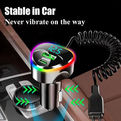 Skorter | 4-in-1 USB C Car Charger Super Fast Charging Phone Adapter with Cable