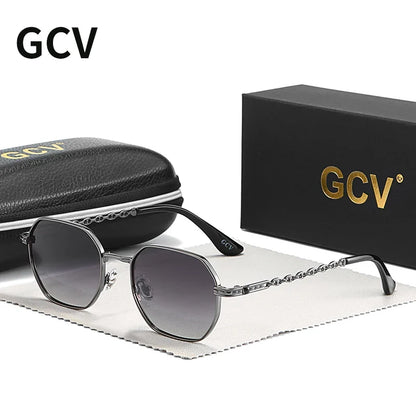 Skorter | Retro Women’s Rectangular Square Sunglasses with Metal Frame & Polaroid Lenses