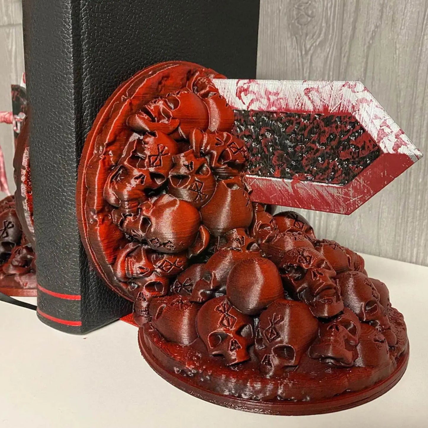 Skorter | Berserk Bookends Angry Bookends Dragon Hunter Resin Craft Study Art Decorative Ornament Home Desk Bookshelf T4z7