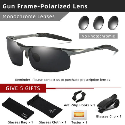 Skorter | Aluminum Photochromic Polarized Sunglasses Men’s Day Night Anti-Glare UV Chameleon Eyewear