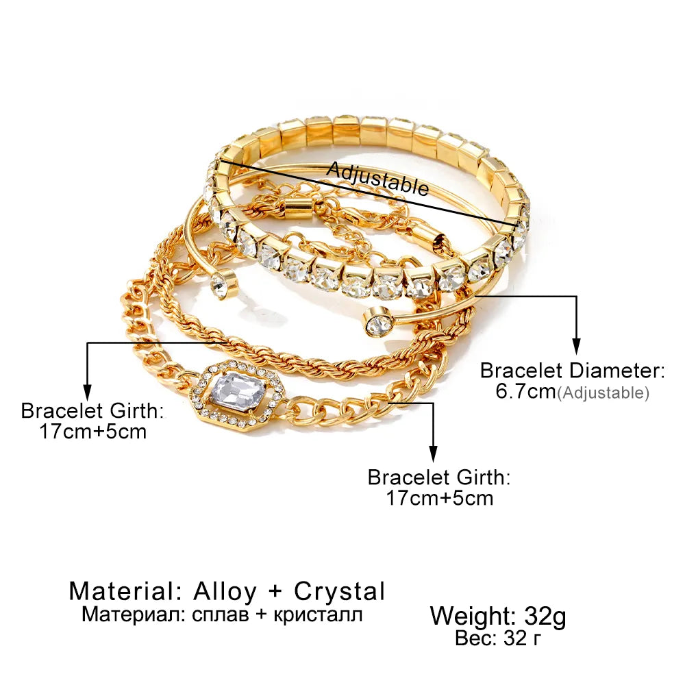 Skorter | Adjustable 4 Piece Chain Bracelets Set