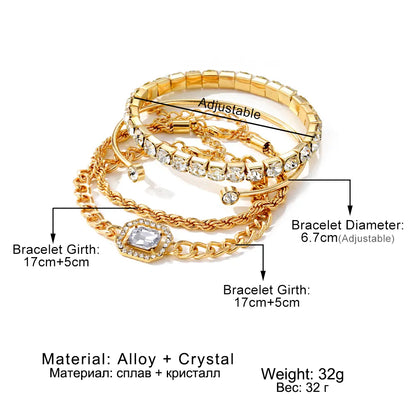 Skorter | Adjustable 4 Piece Chain Bracelets Set
