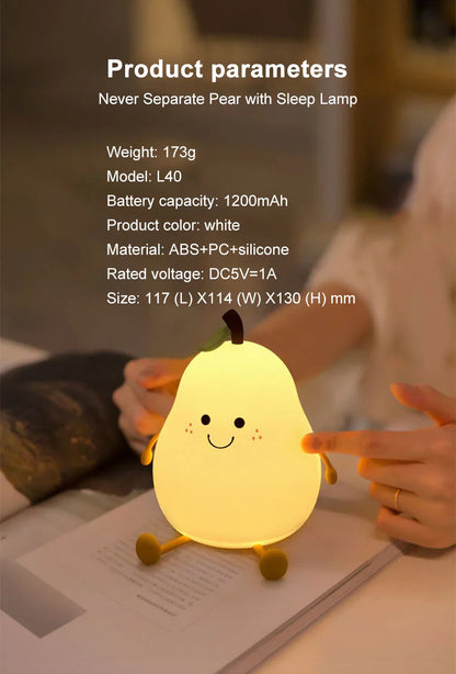 Skorter | Pear Night Light - 7-colors Dimming Touch Lamp