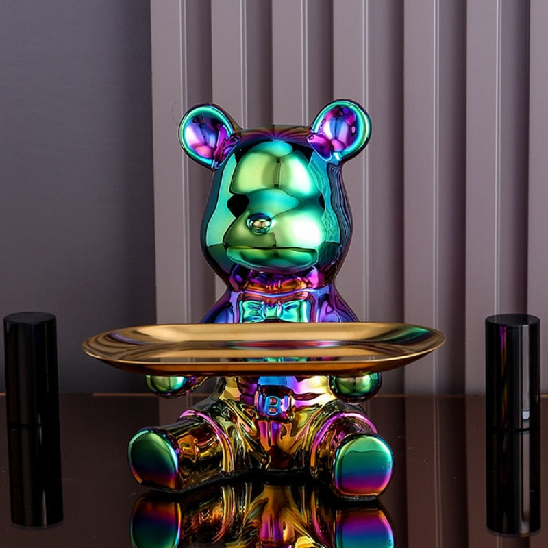 Skorter | Multifunctional Electroplated Bear Doll Shelf Piggy Bank