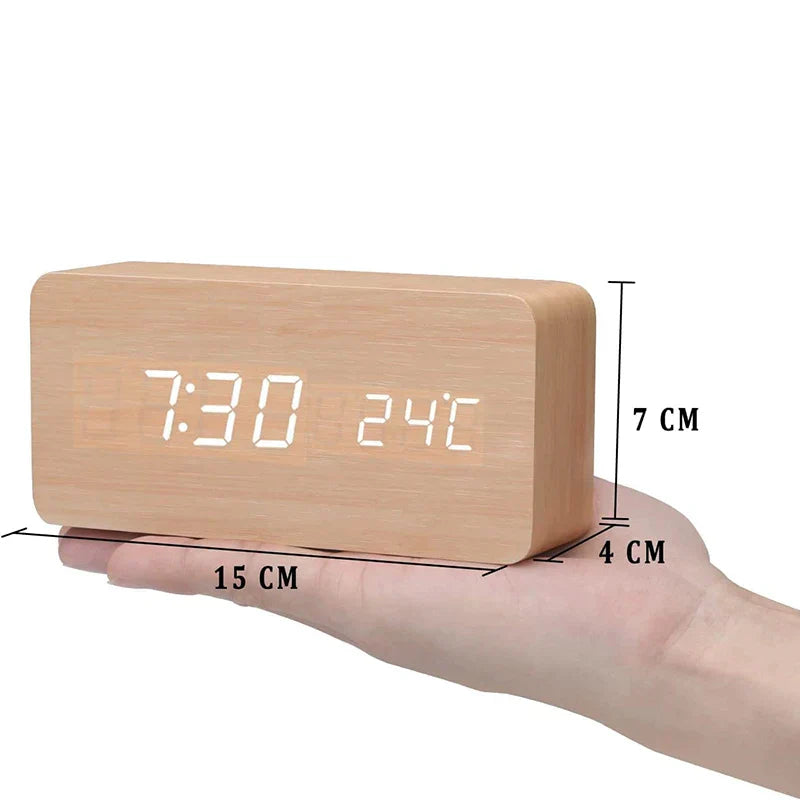 Skorter | Wood LED Smart Alarm Clock for Bedroom