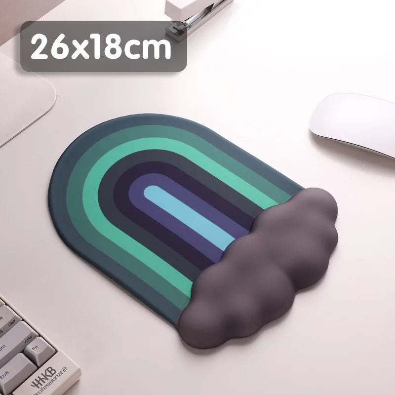 Skorter | Ergonomic Rainbow Mouse Pad with Memory Foam Wrist Rest