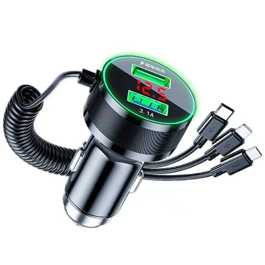 Skorter | 150W USB Car Charger Adapter - Fast Charge with 3-in-1 Cable