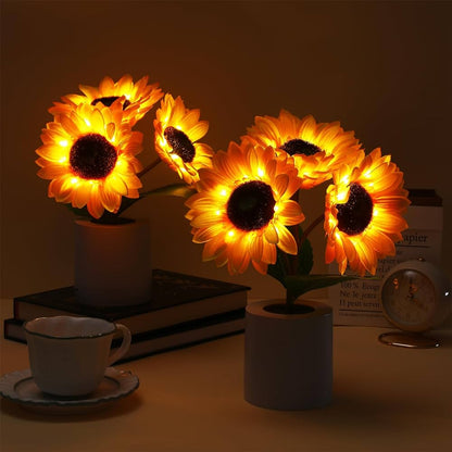 Skorter | LED Sunflower Table Lamp - Decorative Lighting Fixture for Home Decor & Nightstand Use