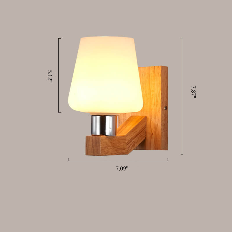Skorter | Nordic Minimalist Wall Lamp with Glass and Wood