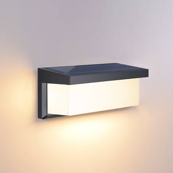 Skorter | Modern Minimalist Solar Rectangle PC LED Outdoor Wall Light Lamp For Outdoor Patio