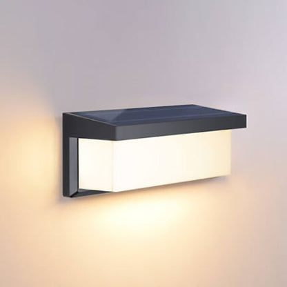 Skorter | Modern Minimalist Solar Rectangle PC LED Outdoor Wall Light Lamp For Outdoor Patio
