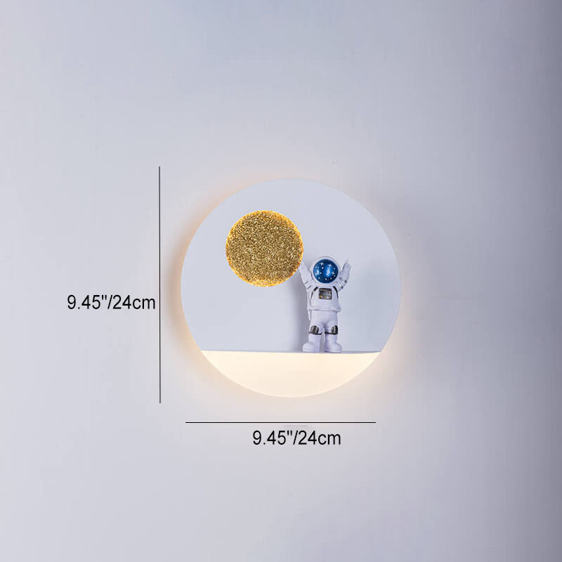 Skorter | Contemporary Creative Iron Resin Round Astronaut LED Wall Light Lamp for Bedroom