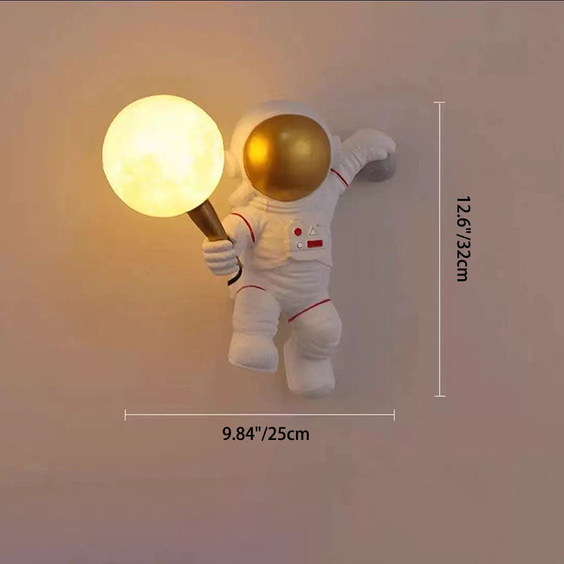 Skorter | CosmoBuddy Astronaut Wall Lamp | Creative Design | Resin & ABS | LED Bedroom Light