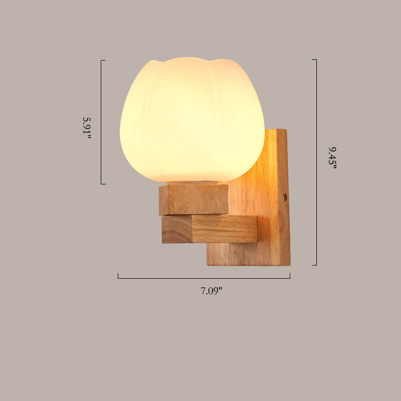 Skorter | Nordic Minimalist Wall Lamp with Glass and Wood