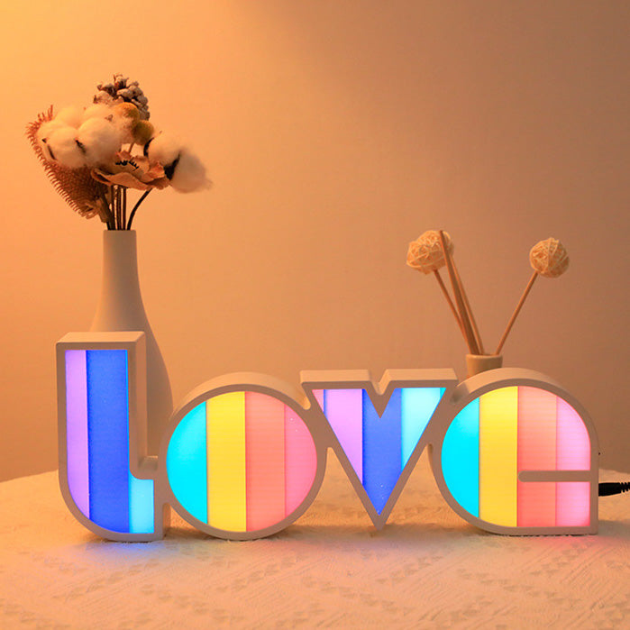 Skorter | Modern Art Deco waterproof PS LOVE letters LED table lamp for the bedroom